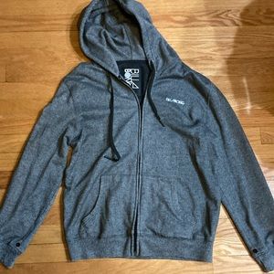 Billabong comfy grey zip up sweater size medium
